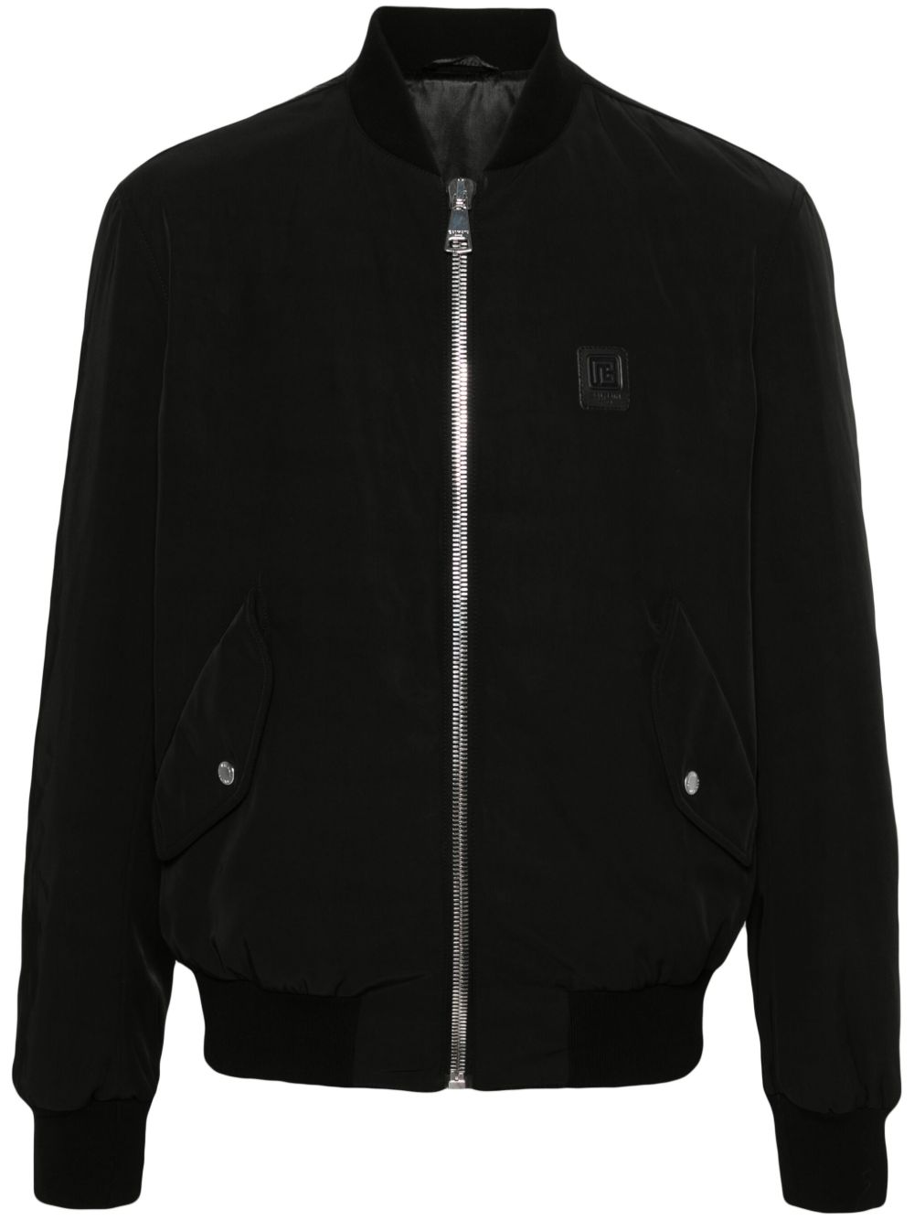 Balmain 标贴华达呢编织夹克 - 黑色