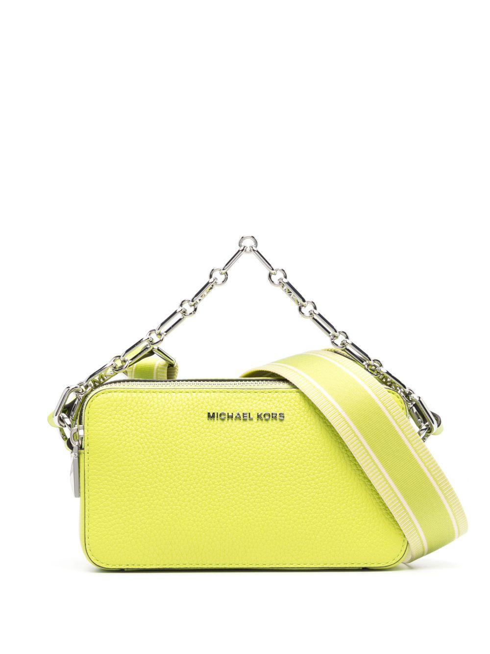Michael Michael Kors logo标牌皮质斜挎包 - 绿色