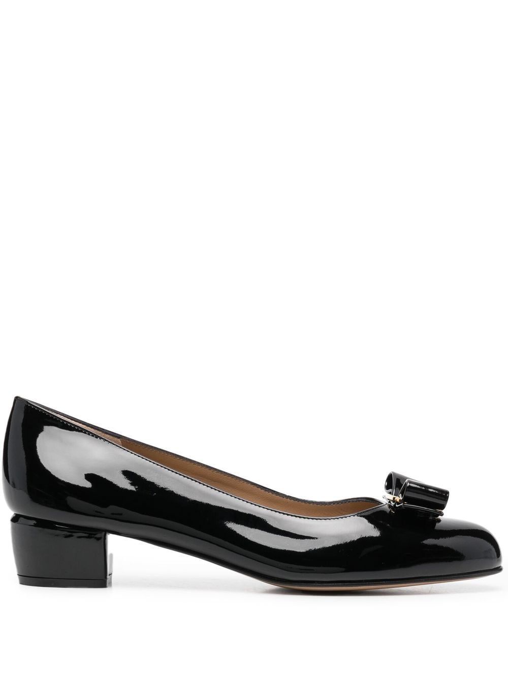 Ferragamo 蝴蝶结饰细节高跟鞋 - 黑色