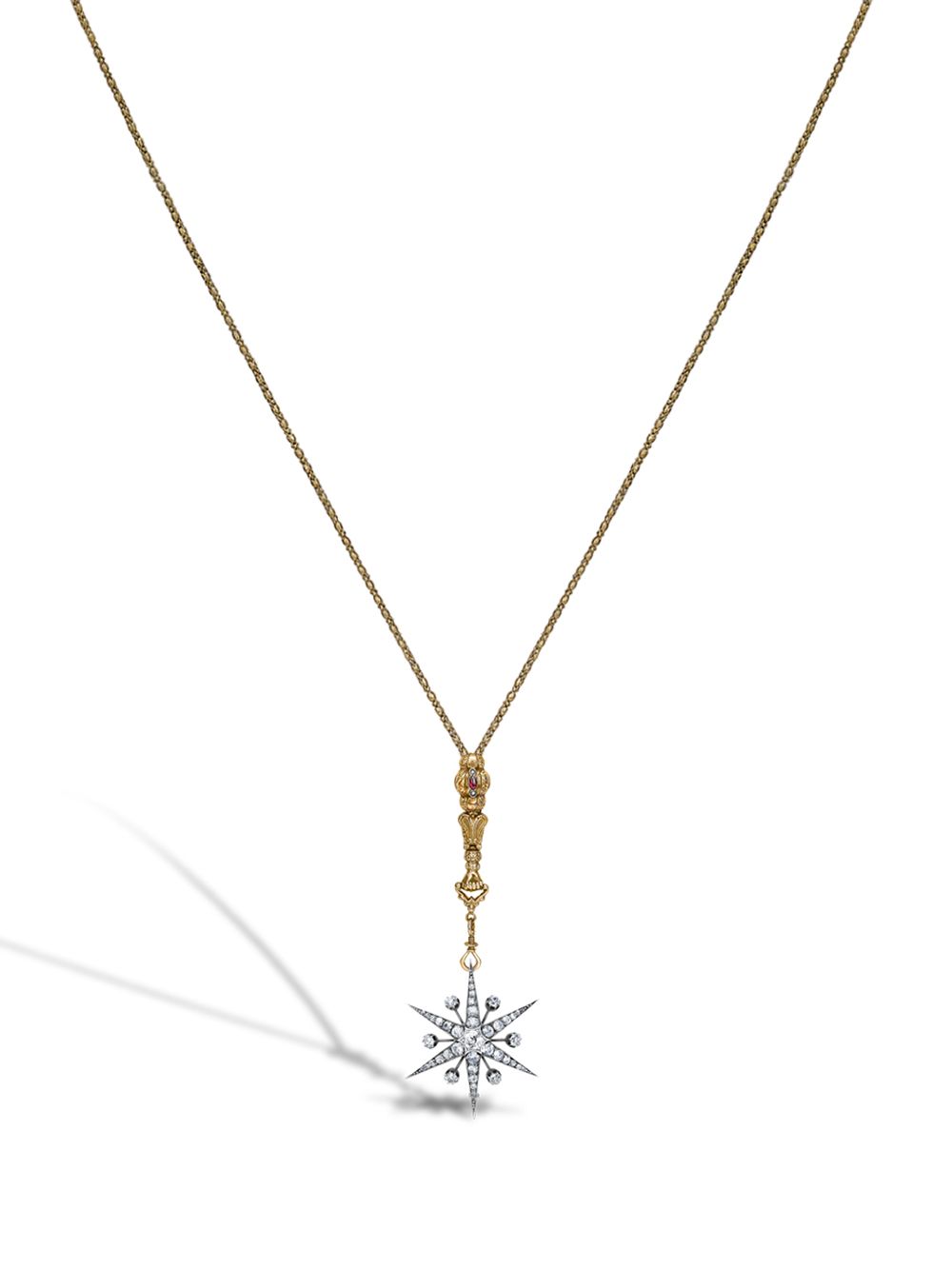 Pragnell Vintage Victorian Star 18K黄金长款吊饰钻石项链 - 金色