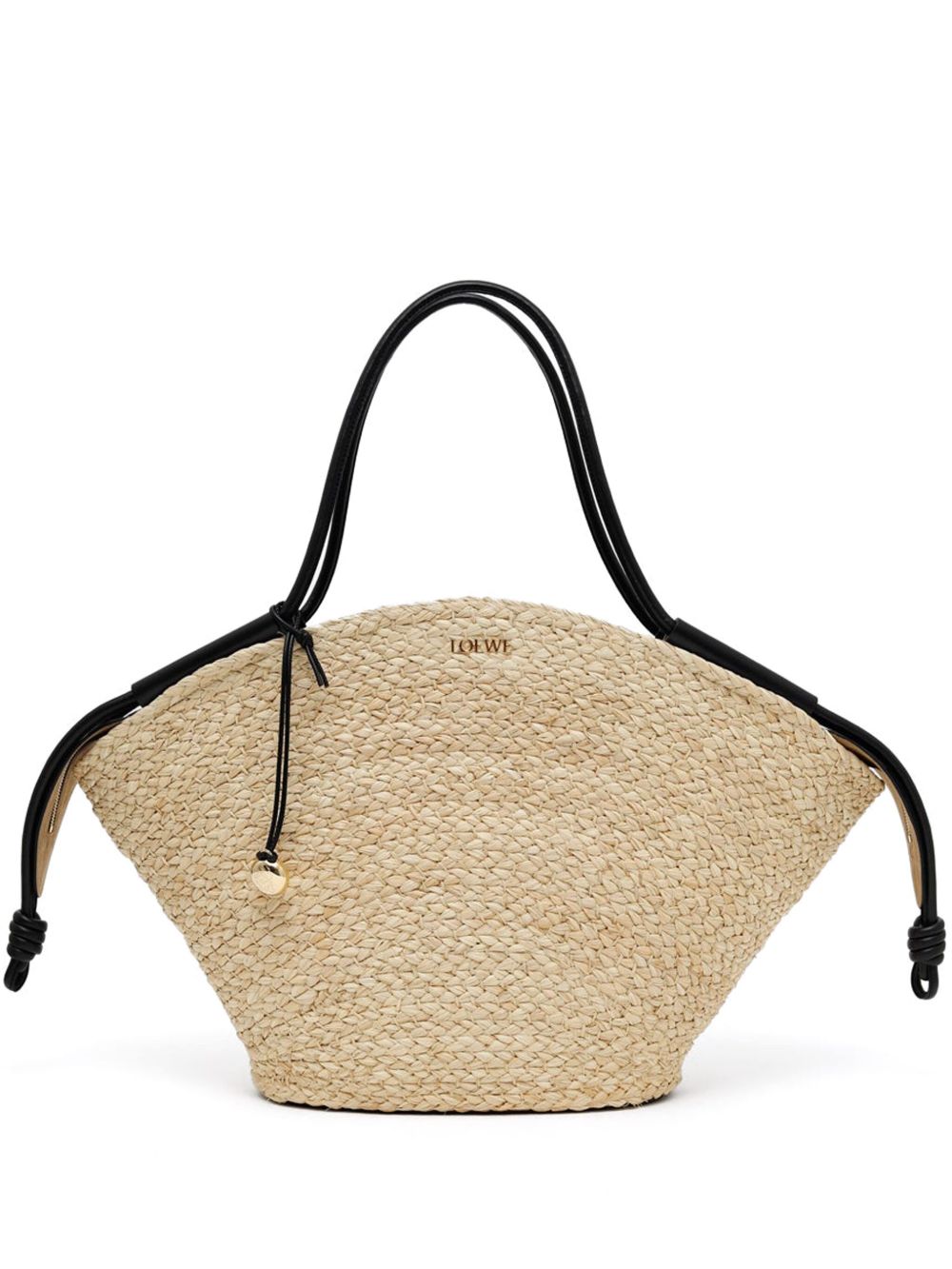 LOEWE Paseo 大号拉菲草手提包 - 中性色