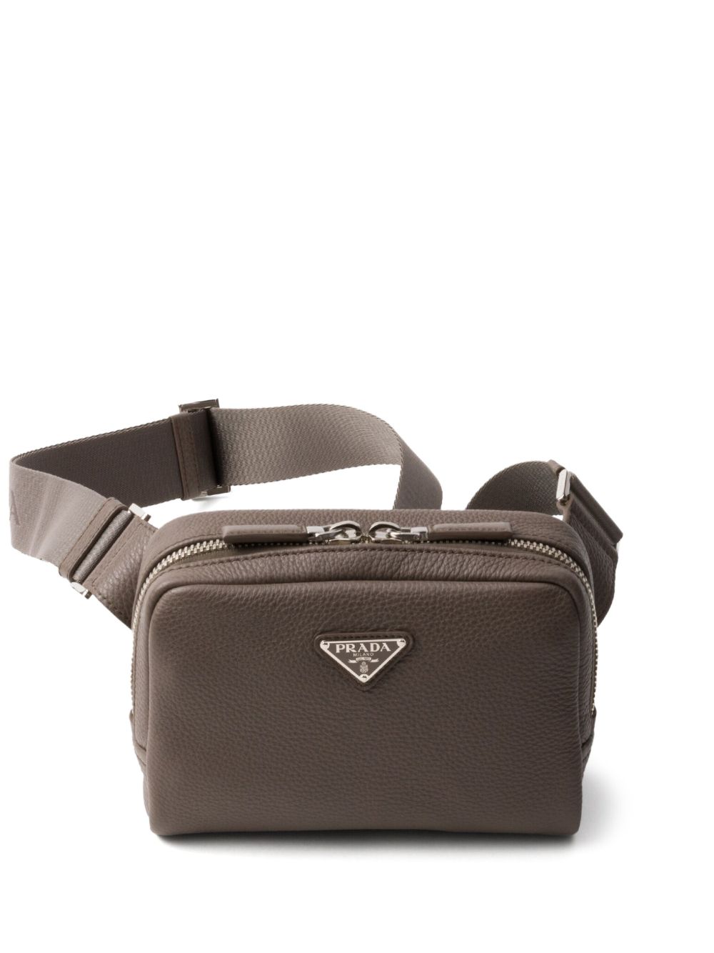 Prada Brique Saffiano 皮质斜挎包 - 灰色