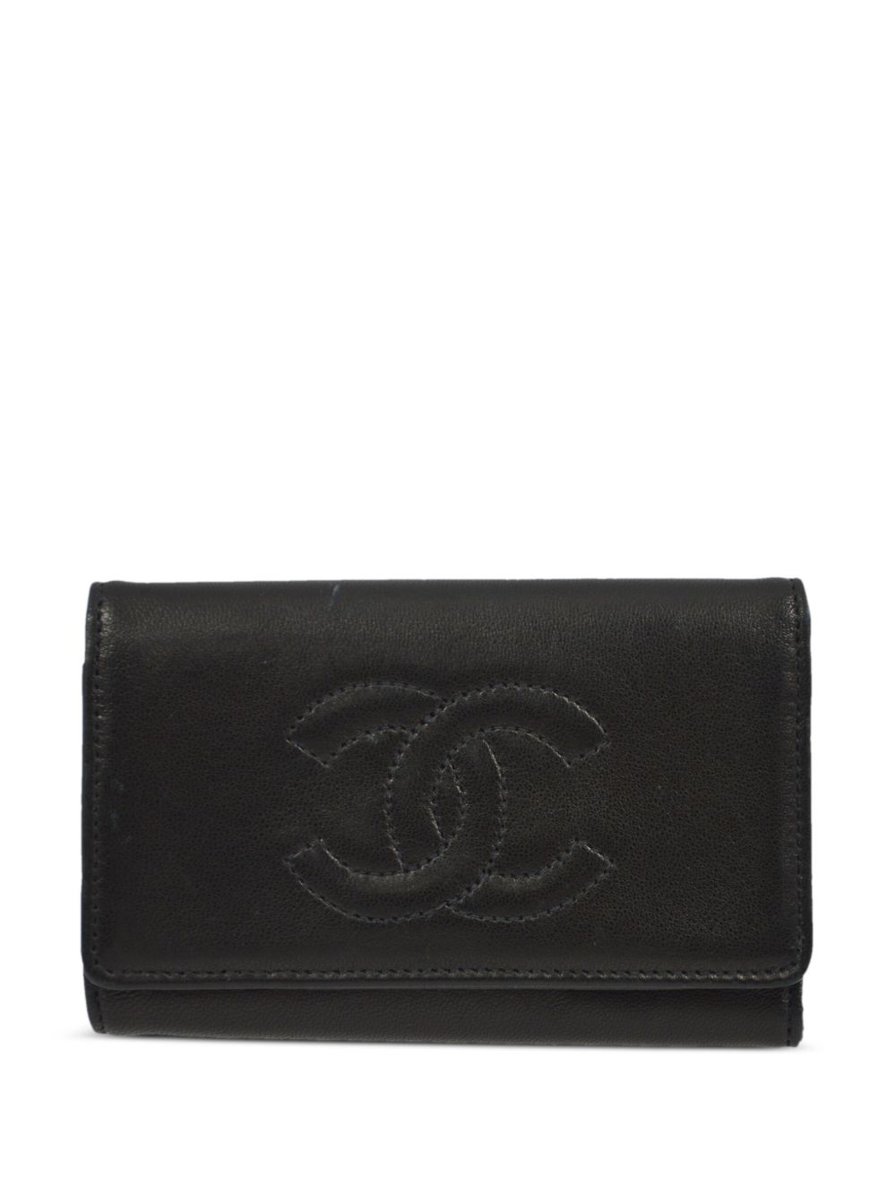 CHANEL Pre-Owned CC 缝线钥匙包（1998年典藏款） - 黑色