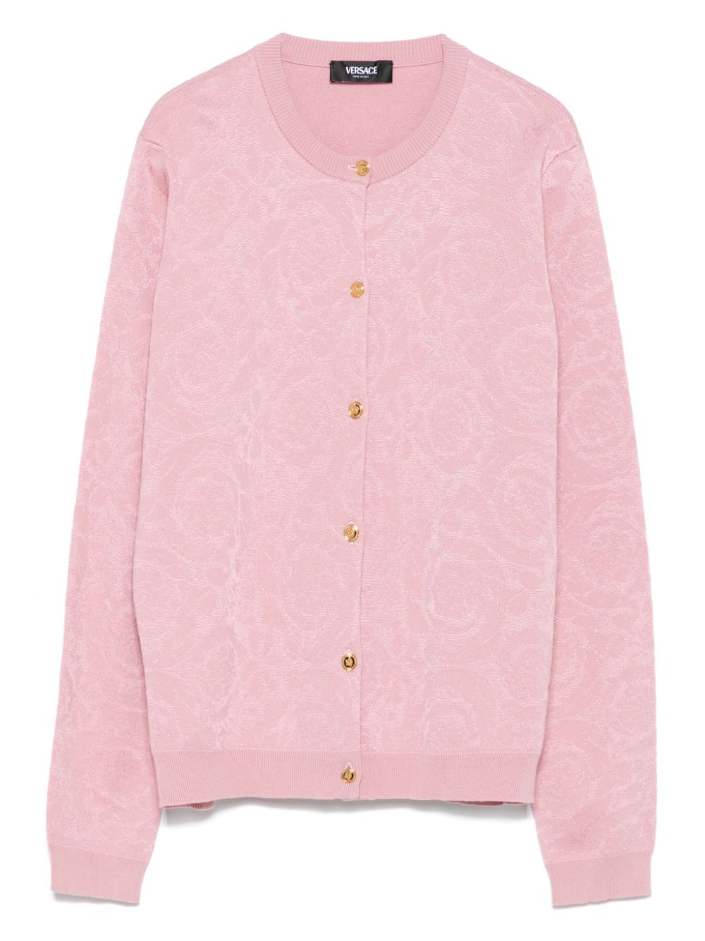 Versace Kids Barocco 提花开衫 - 粉色