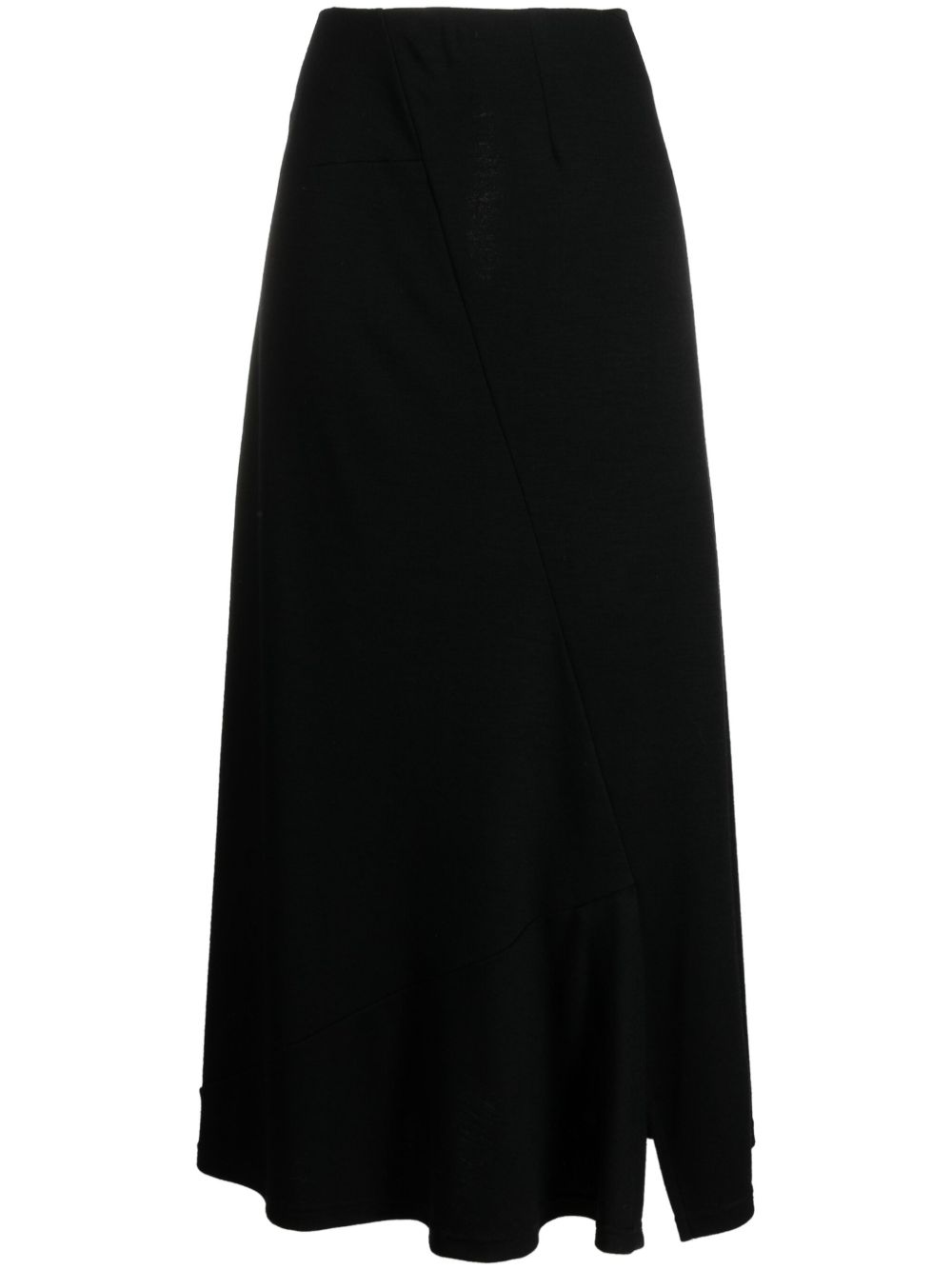 Yohji Yamamoto Luminary 拼接超长半身裙 - 黑色
