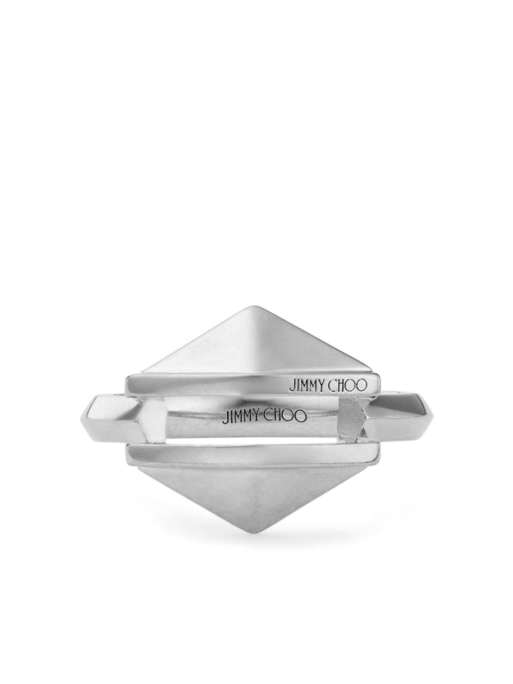 Jimmy Choo Diamond logo雕刻戒指 - 银色