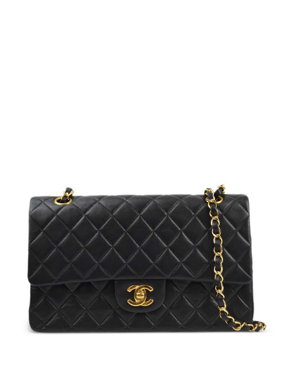 CHANEL Pre-Owned Double Flap 中号单肩包（2000年典藏款） - 黑色