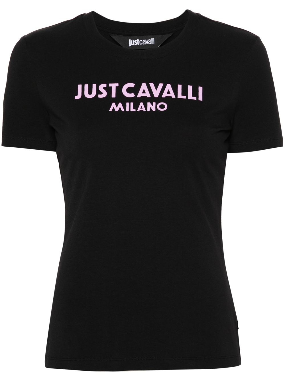 Just Cavalli logo印花棉T恤 - 黑色