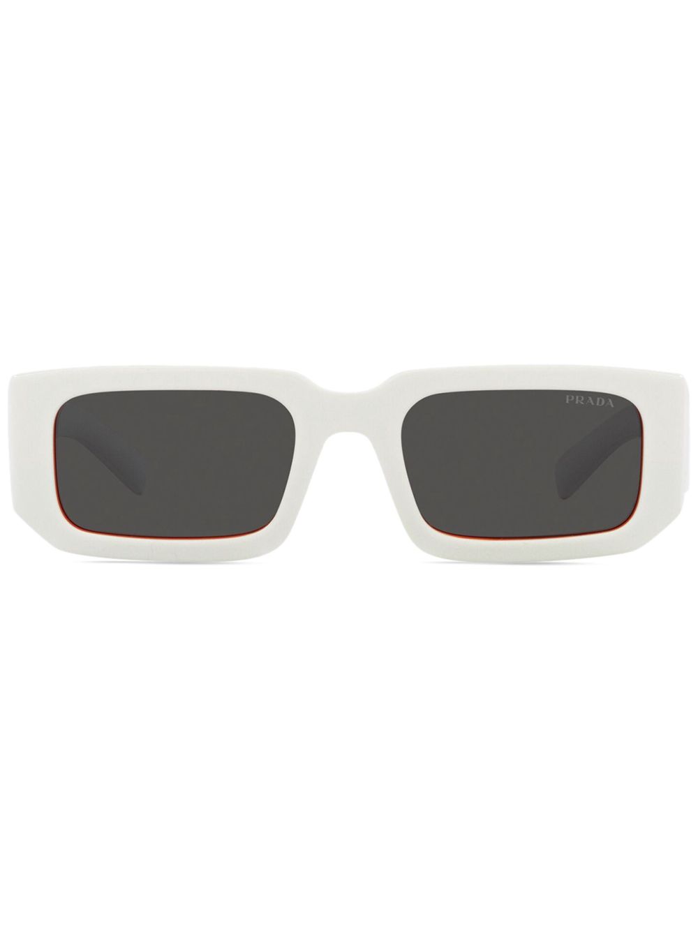 Prada Eyewear 长方形框太阳眼镜 - 白色