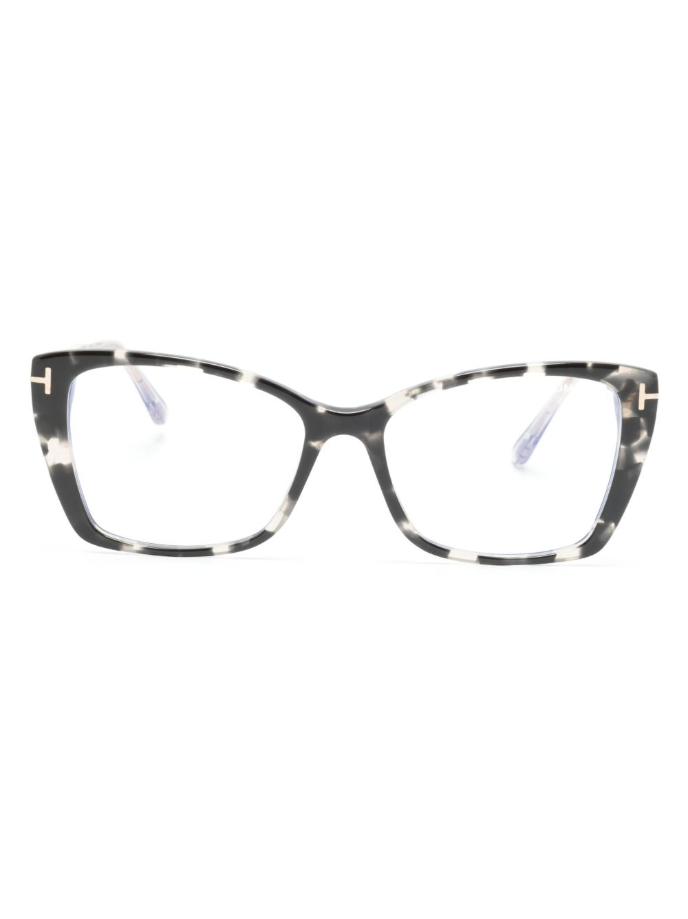 TOM FORD Eyewear 玳瑁纹猫眼框眼镜 - 黑色