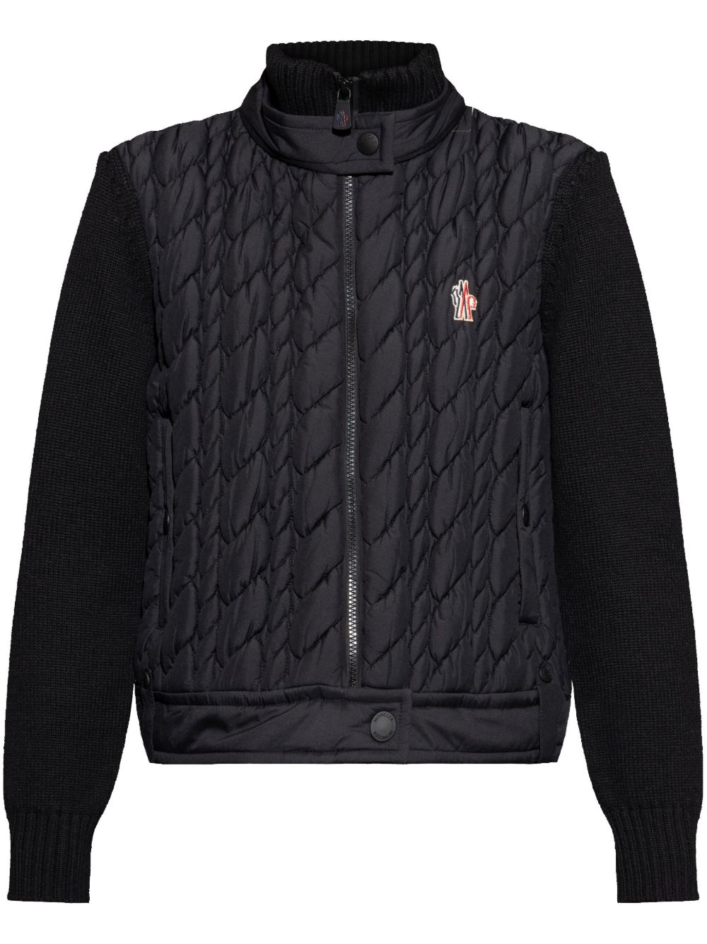 Moncler Grenoble 初剪羊毛拉链滑雪夹克 - 黑色