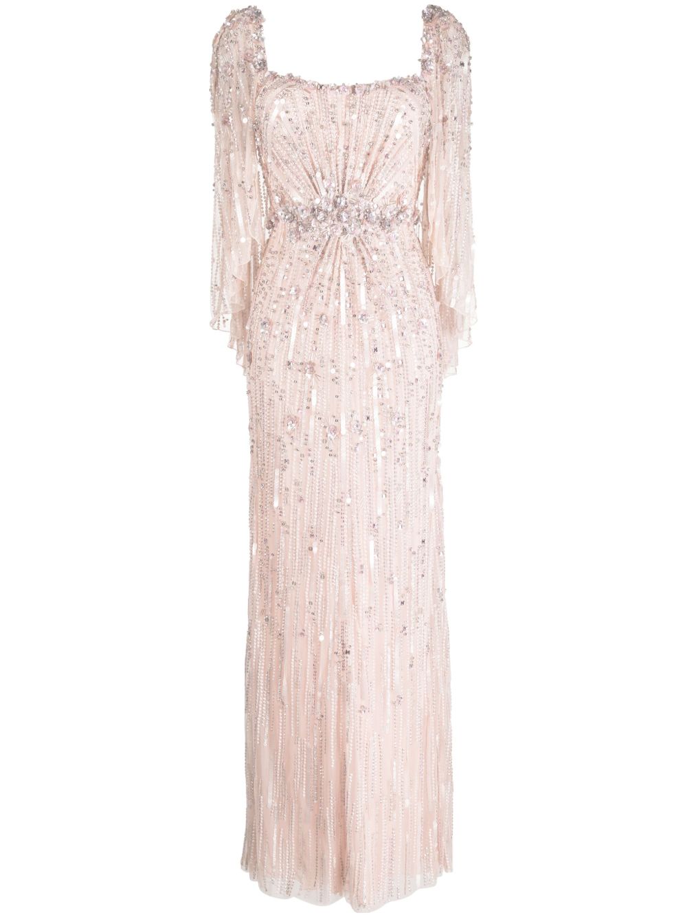 Jenny Packham Brightstar 贴身花卉贴花连衣裙 - 粉色