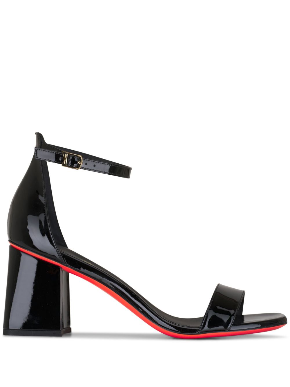 Santoni Calypso 漆皮高跟凉鞋 - 黑色