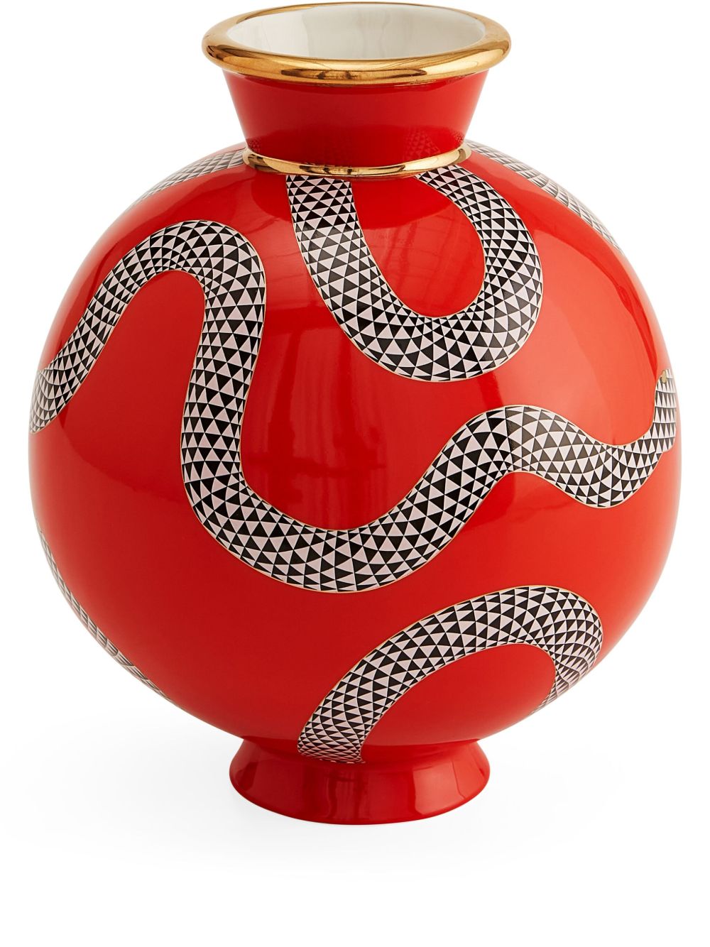 Jonathan Adler Eden 圆形花瓶 - 红色