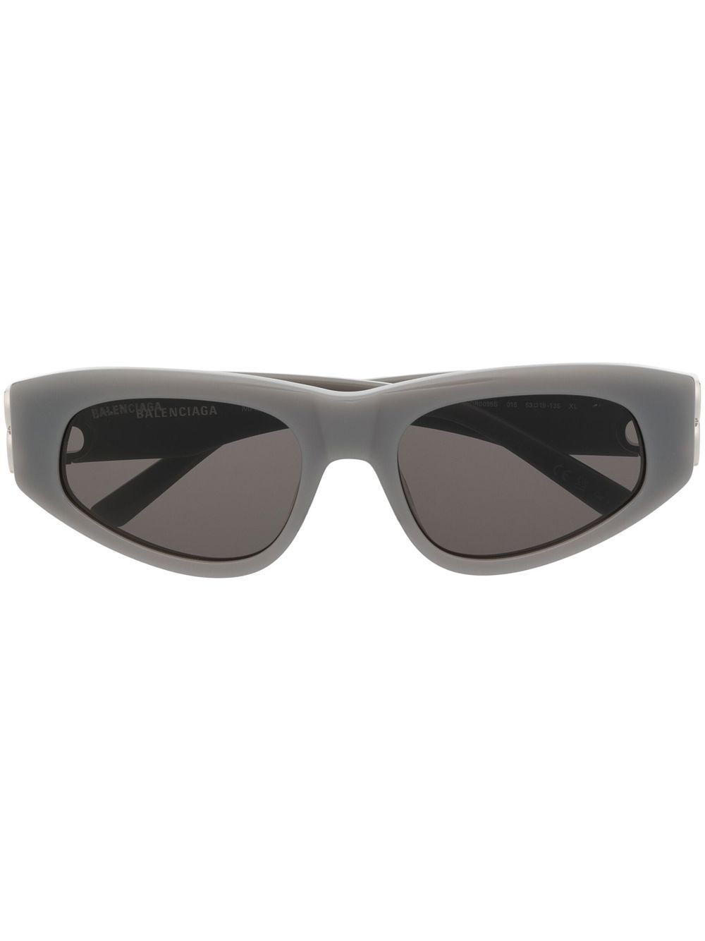 Balenciaga Eyewear logo标牌骑士风镜框太阳眼镜 - 灰色