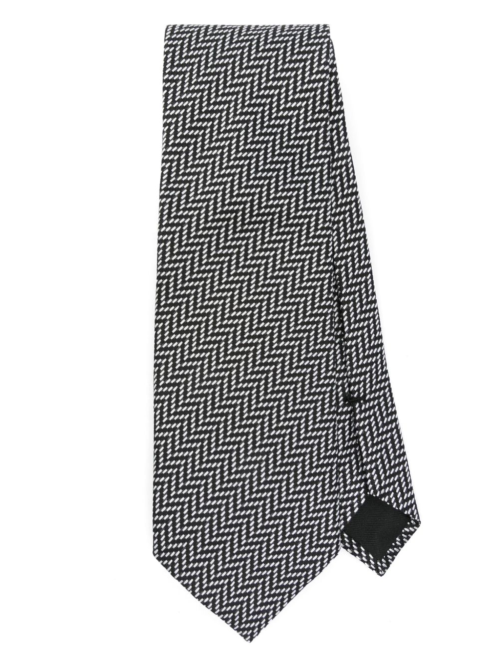 TOM FORD chevron-pattern tie - 黑色