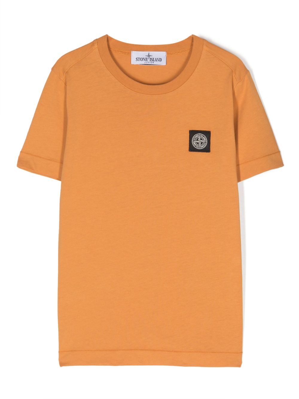 Stone Island Junior 罗盘贴花棉T恤 - 橘色