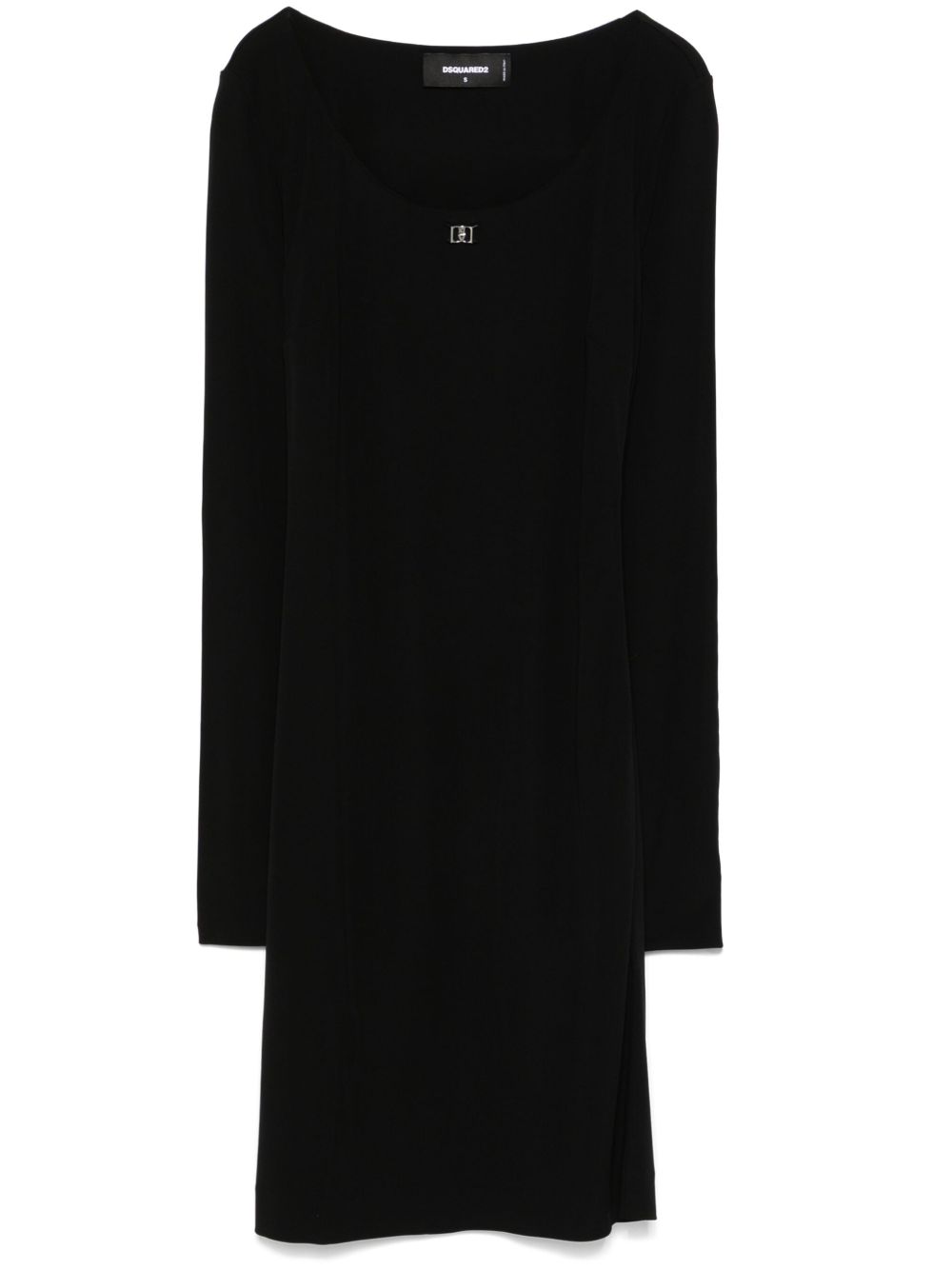 DSQUARED2 logo标牌中长连衣裙 - 黑色