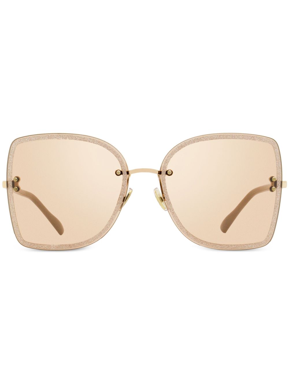 Jimmy Choo Eyewear Leti 方形镜框太阳眼镜 - 中性色