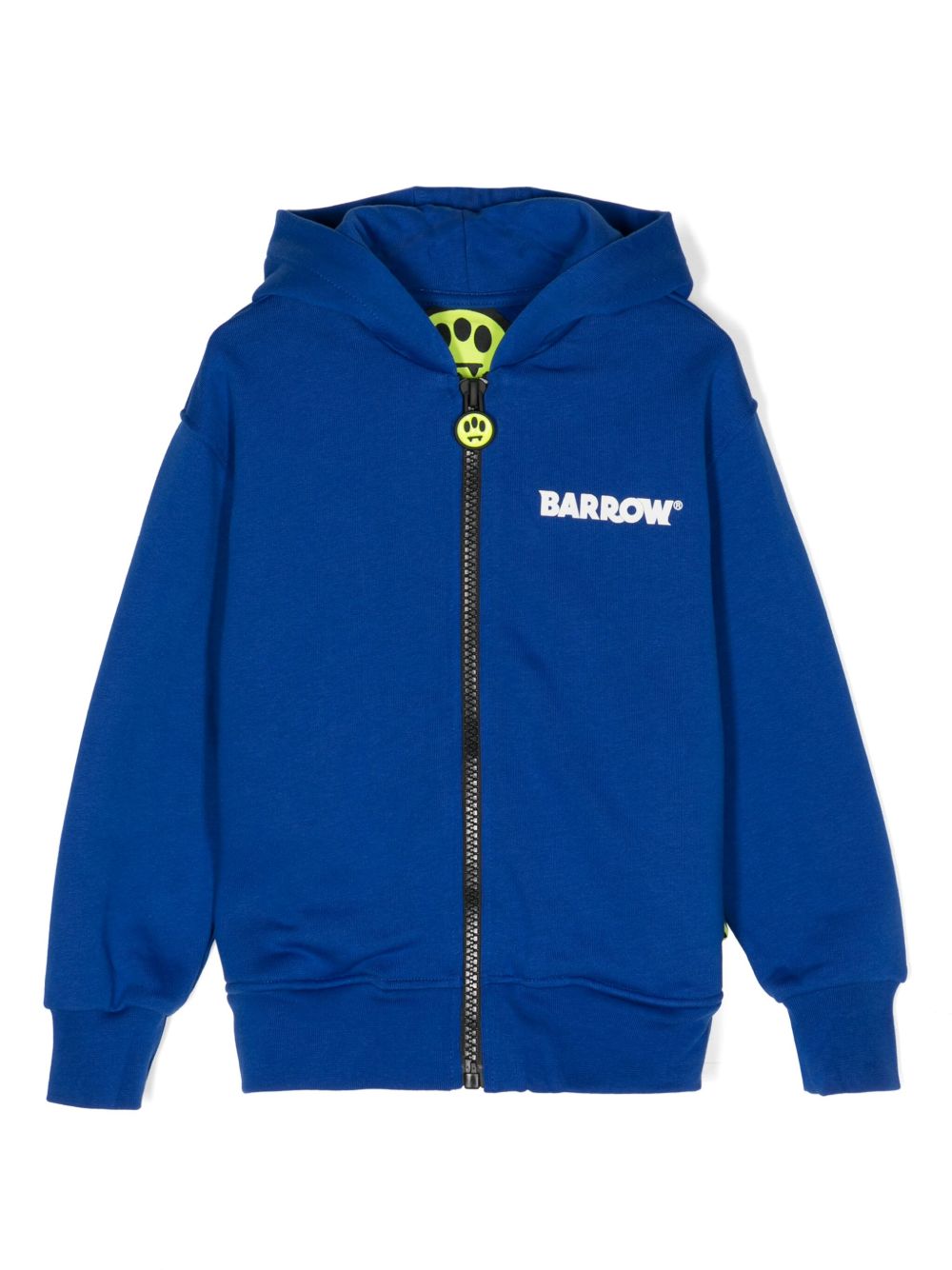 Barrow kids logo印花拉链连帽衫 - 蓝色