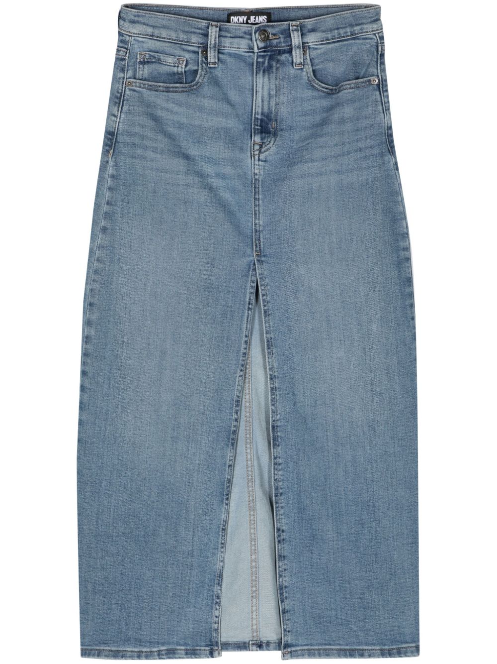 DKNY 高腰牛仔超长半身裙 - 蓝色