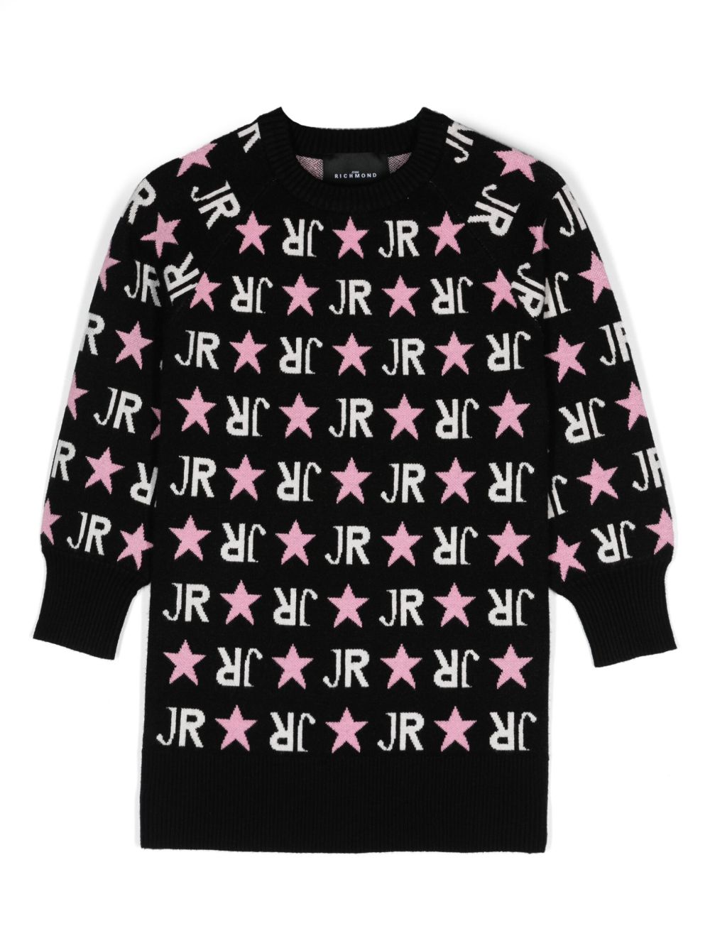 John Richmond Junior 嵌花logo连衣裙 - 黑色