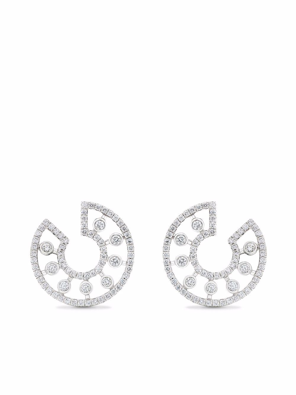 De Beers Jewellers Dewdrop 18K白金钻石耳环 - 银色