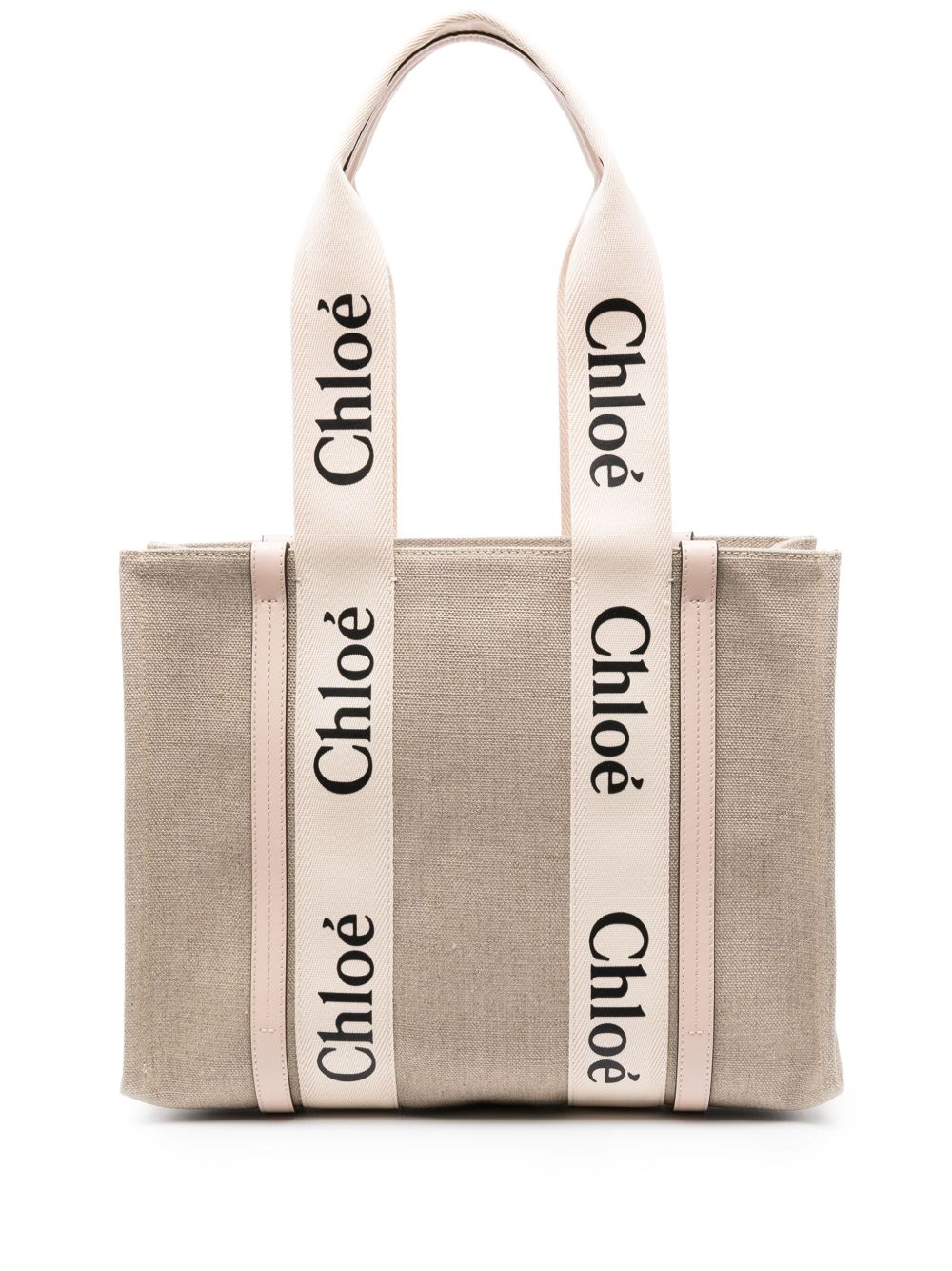 Chloé Woody 中号托特包 - 中性色