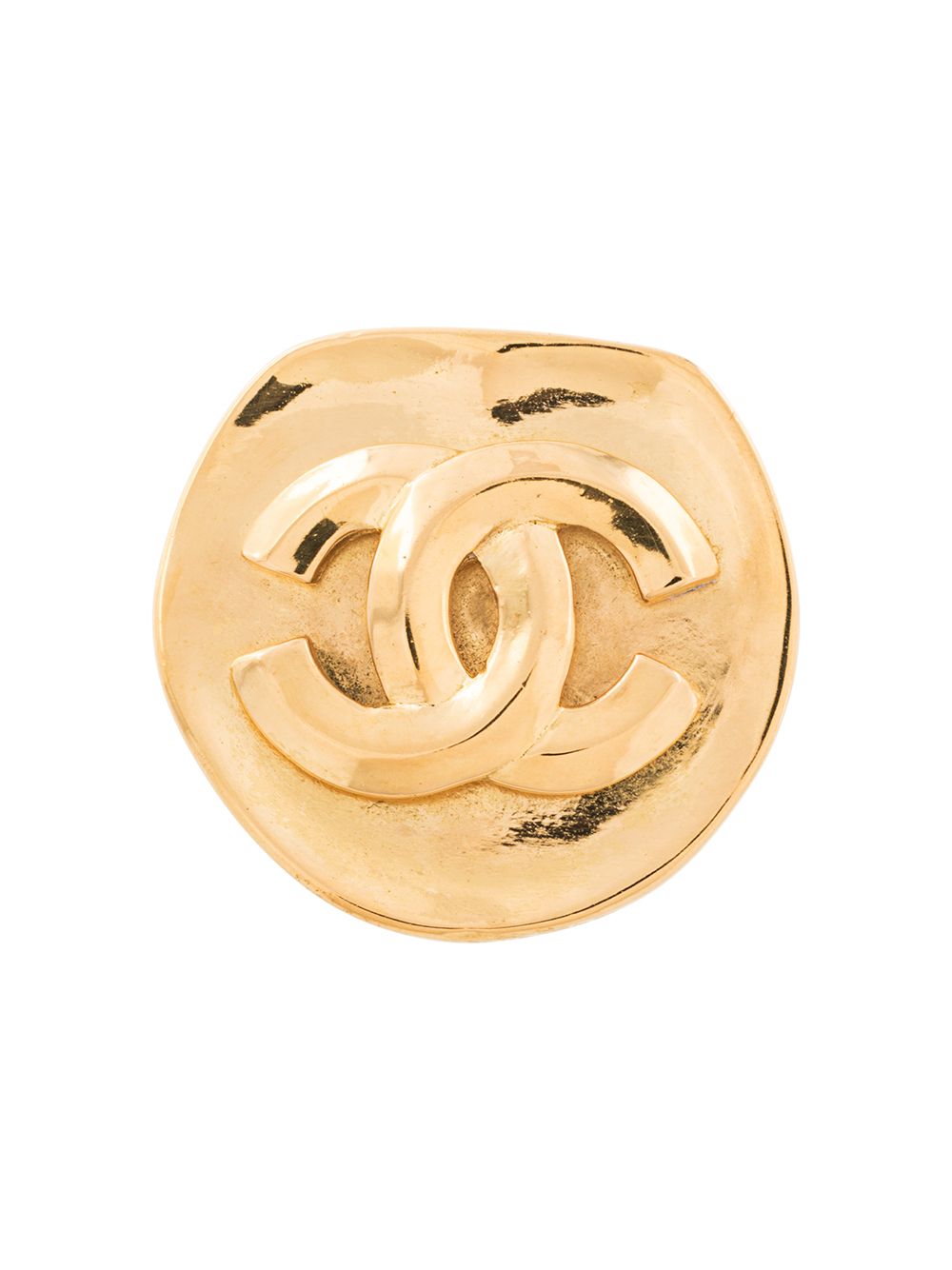 CHANEL Pre-Owned CC logo胸针 - 金色