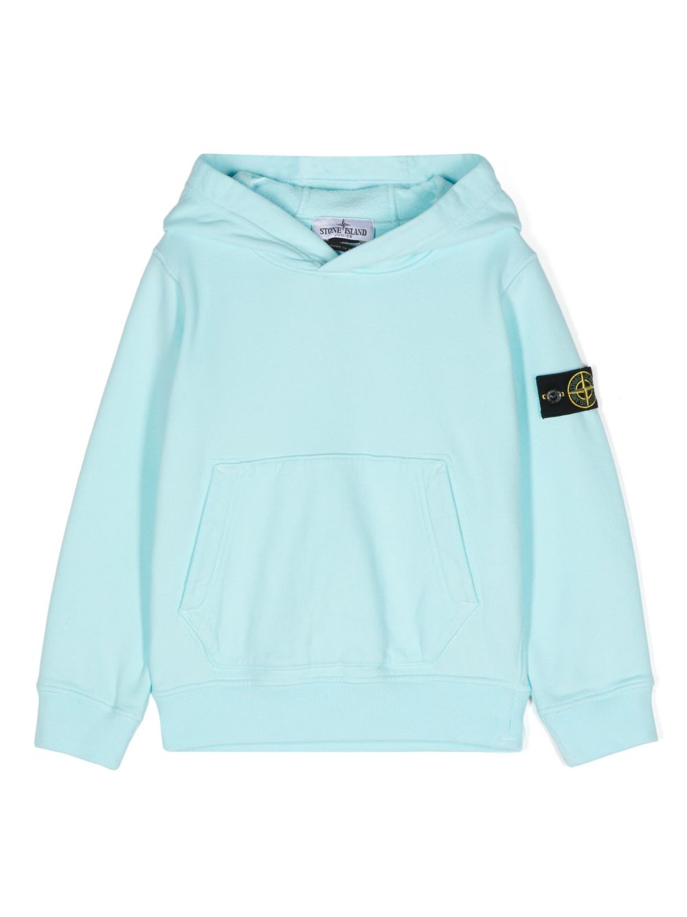 Stone Island Junior 罗盘徽章棉连帽衫 - 蓝色