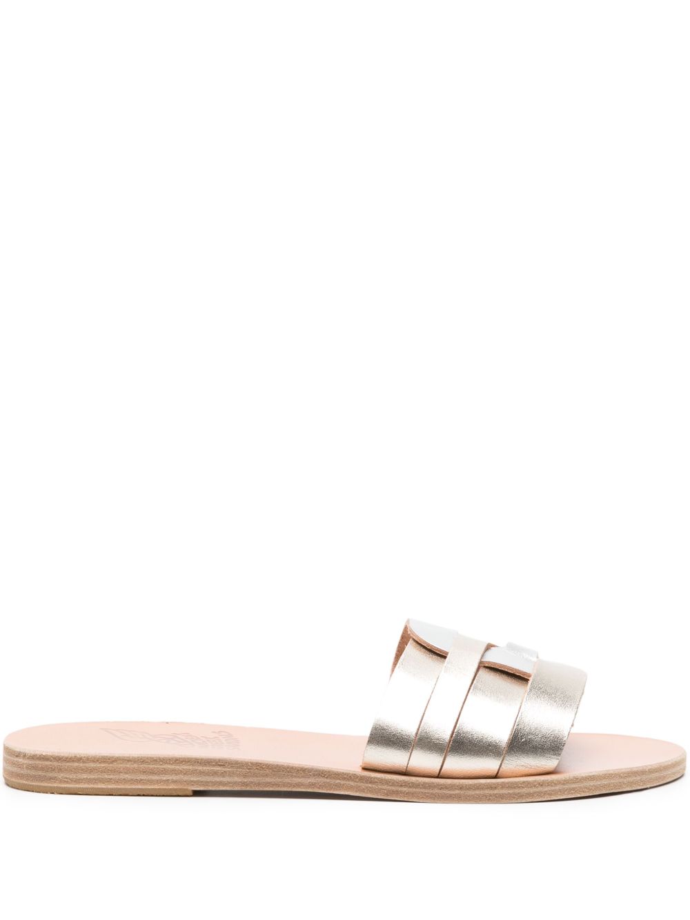Ancient Greek Sandals Filenada 皮质拖鞋 - 金色