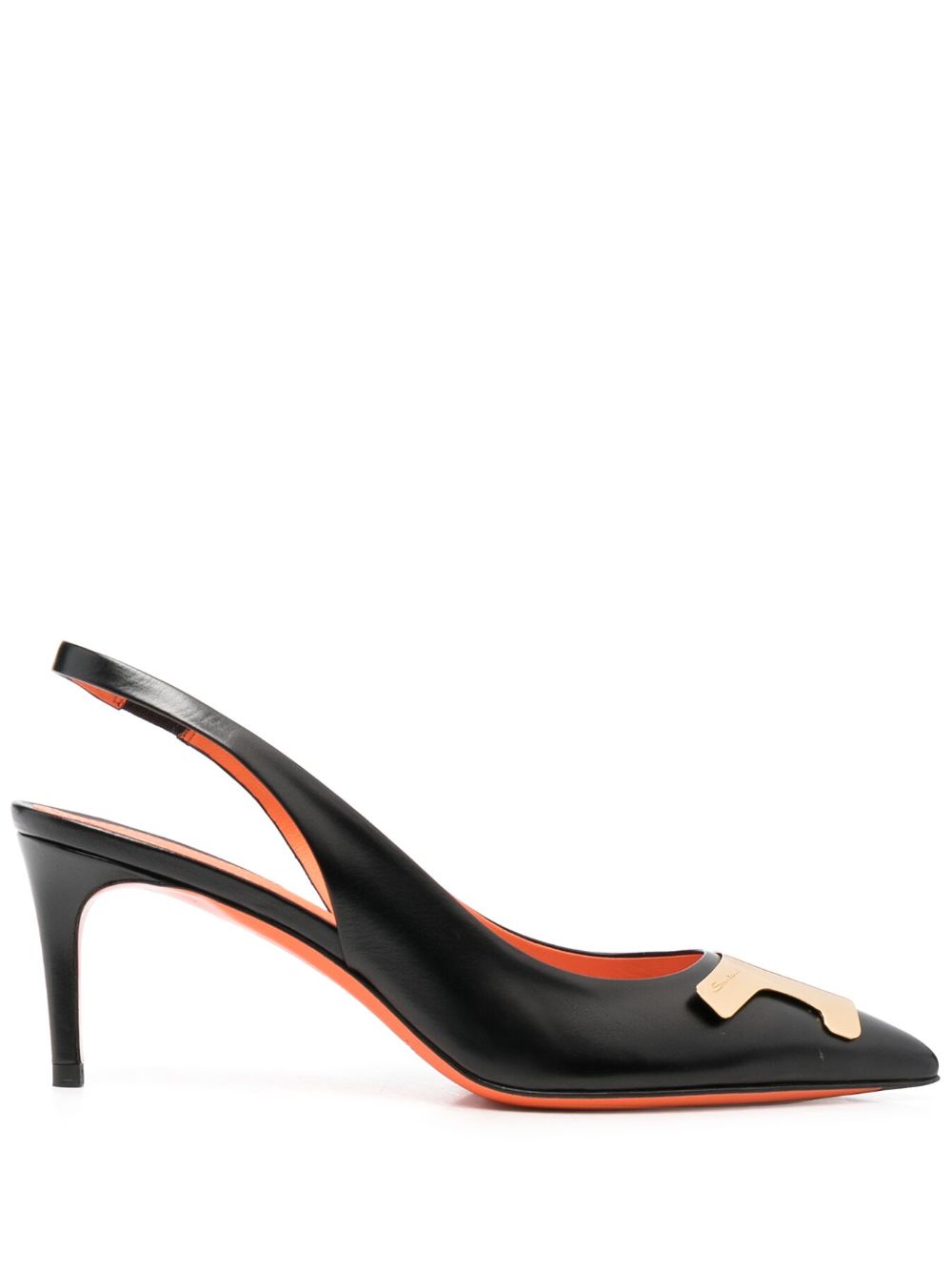 Santoni Sibille 皮质高跟鞋 - 黑色