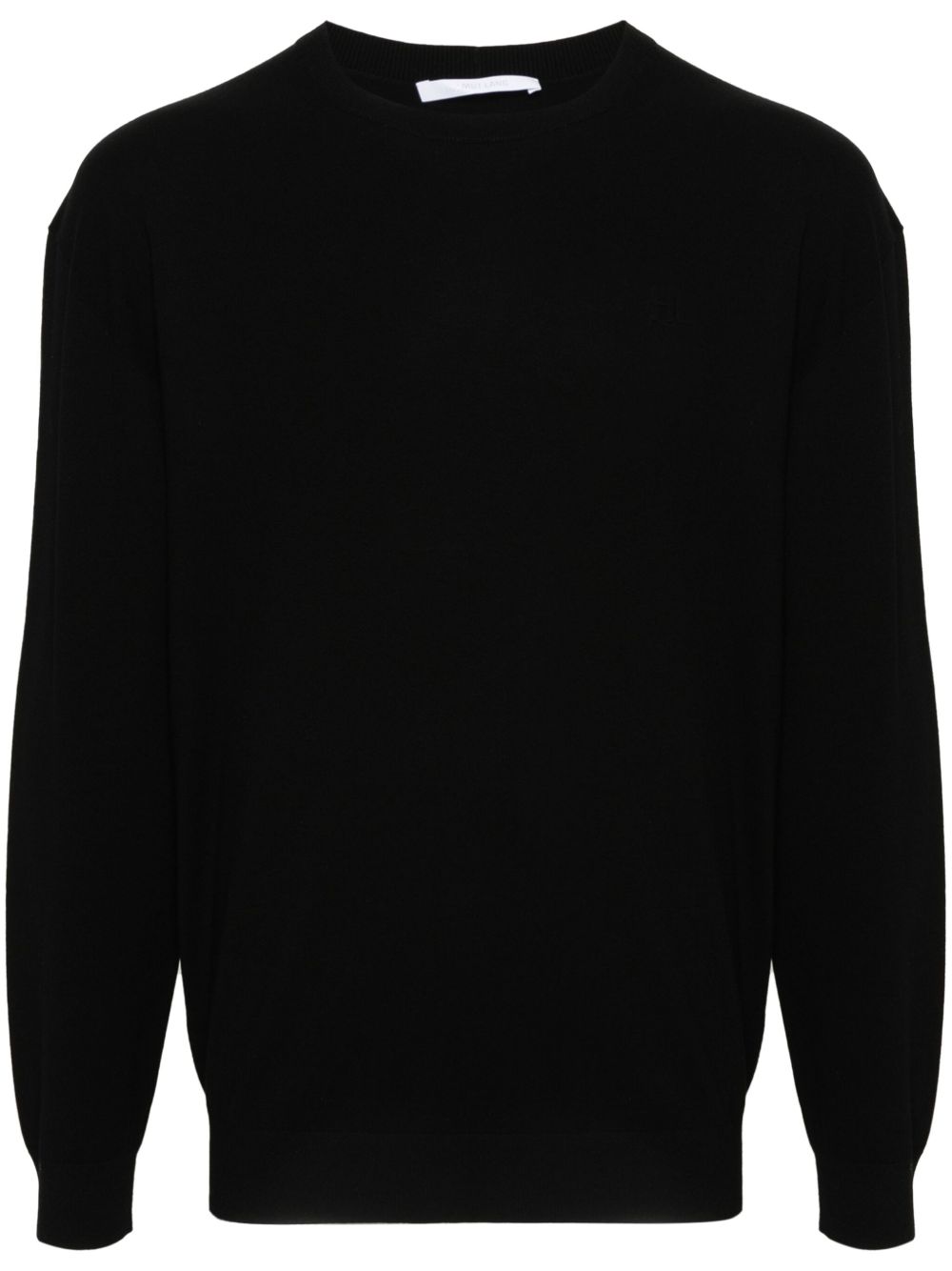 Helmut Lang logo压纹罗纹毛衣 - 黑色