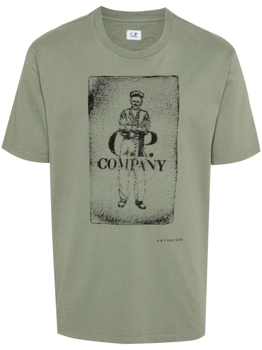 C.P. Company logo印花棉T恤 - 绿色