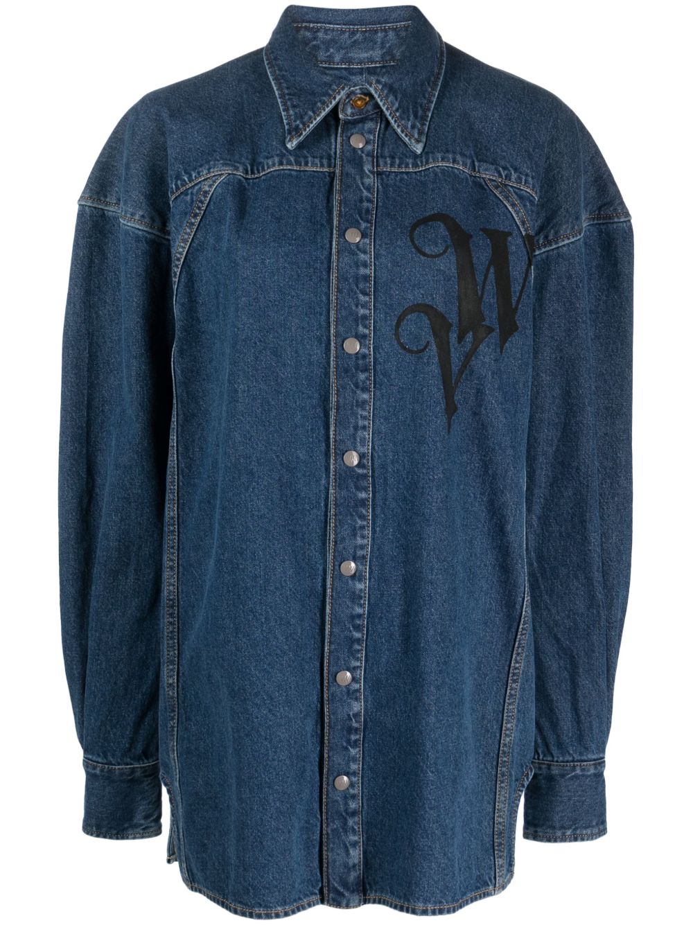 Vivienne Westwood Spray VW Football 牛仔衬衫 - 蓝色