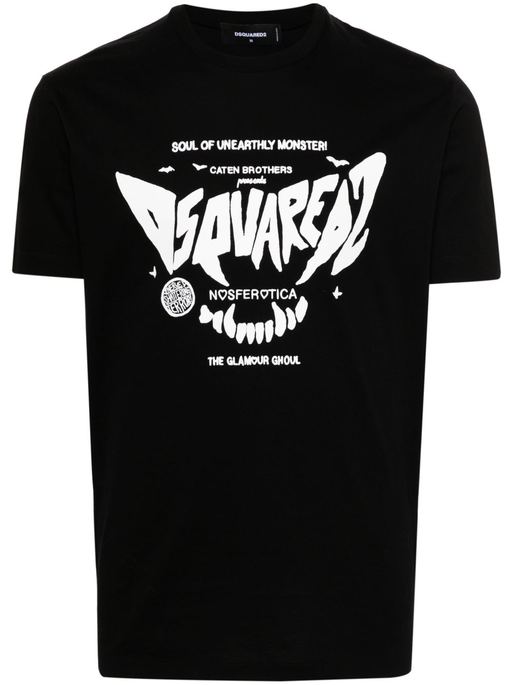 DSQUARED2 logo印花棉T恤 - 黑色