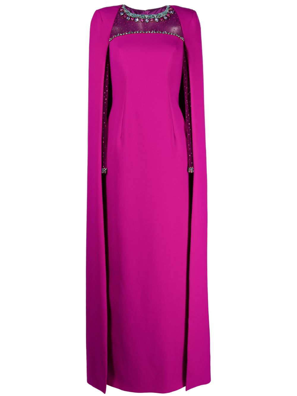 Jenny Packham Loretta 晶饰斗篷式礼服 - 紫色