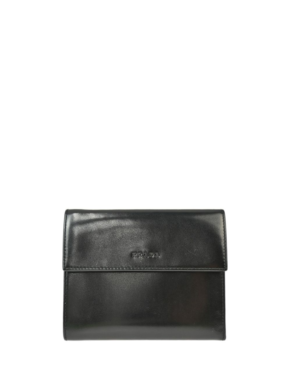 Prada Pre-Owned logo凹面压花钱包（1990-2000年代典藏款） - 黑色
