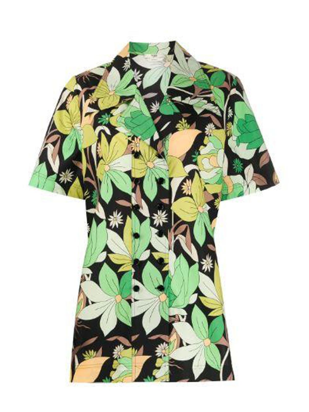 FENDI Floral Print Short Sleeve Shirt - 彩色