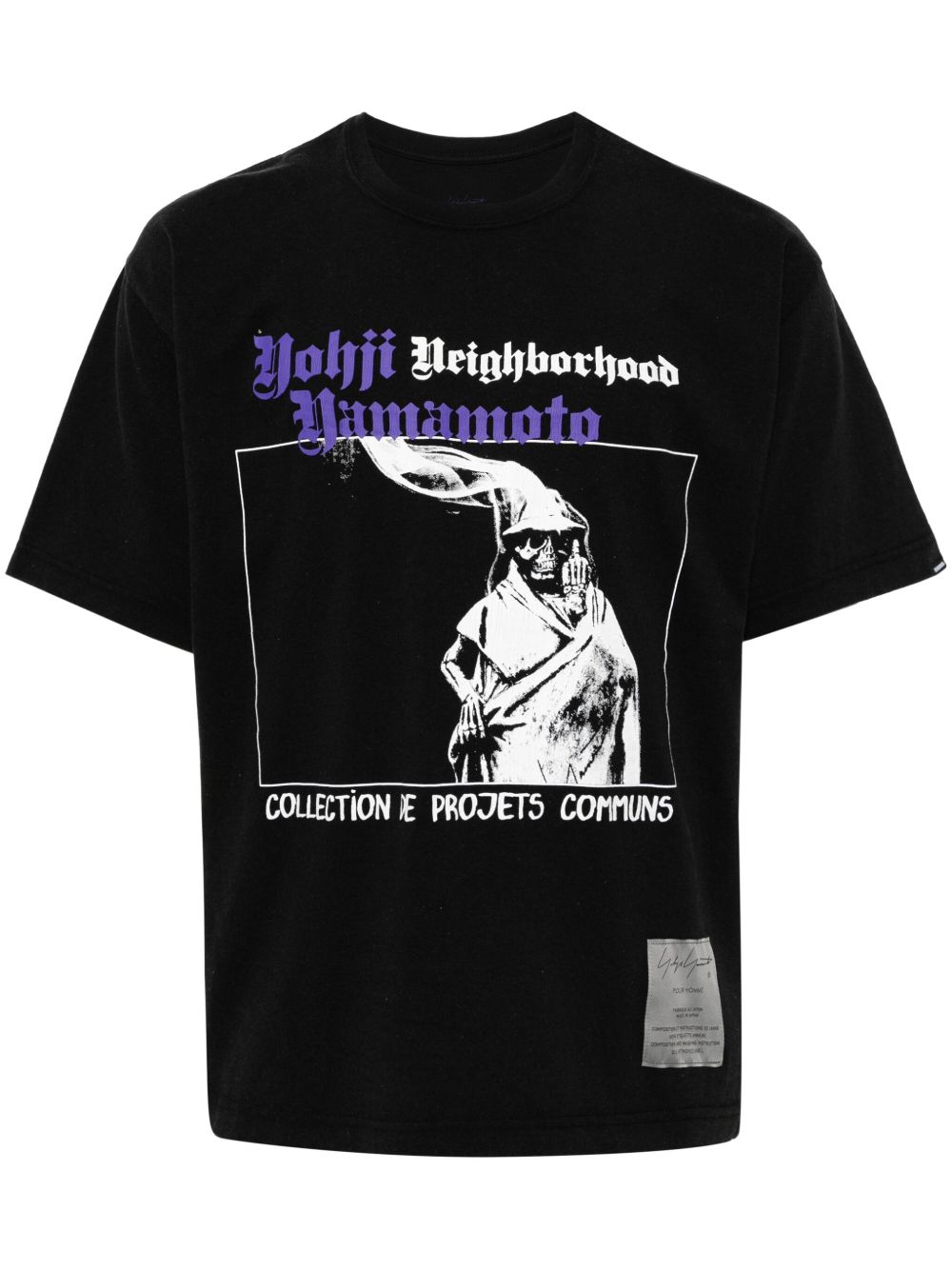 Yohji Yamamoto x NEIGHBORHOOD 图案印花棉T恤 - 黑色