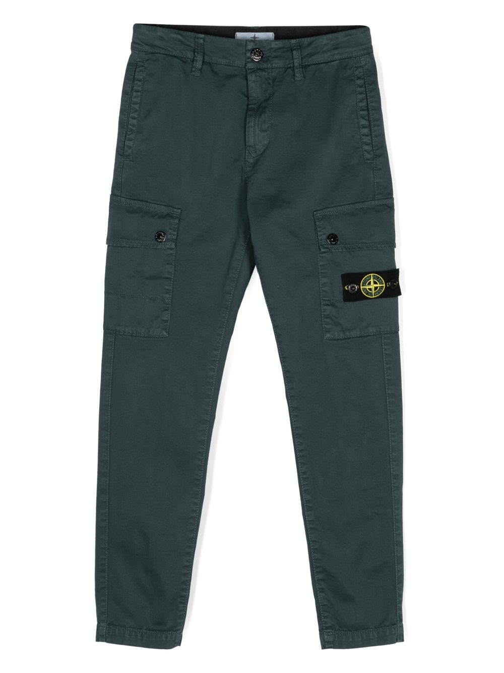 Stone Island Junior 罗盘徽章工装裤 - 绿色