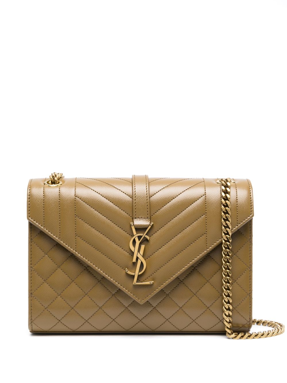 Saint Laurent Cassandra 绗缝单肩包 - 褐色
