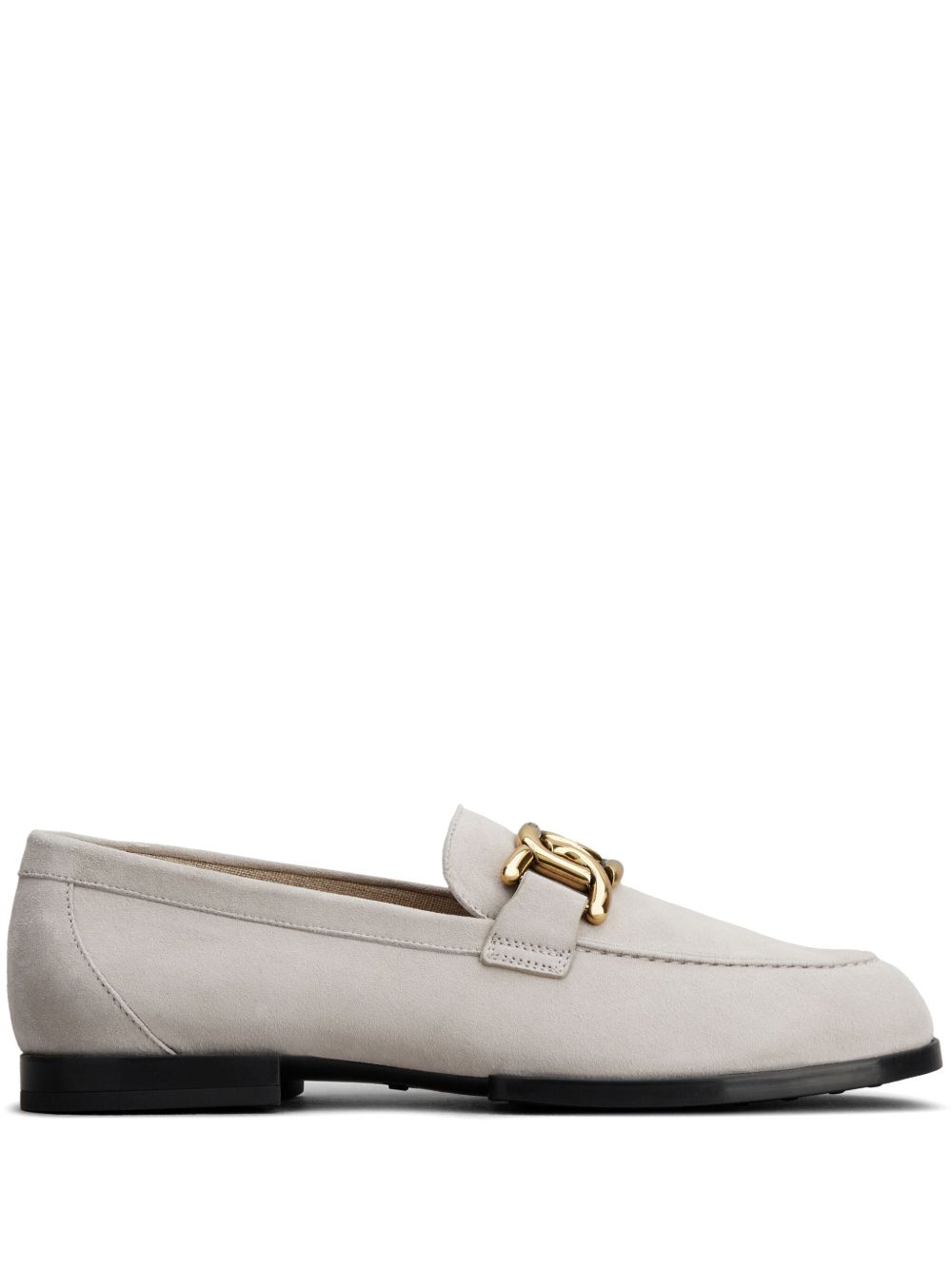 Tod's 搭链细节绒面皮乐福鞋 - 灰色