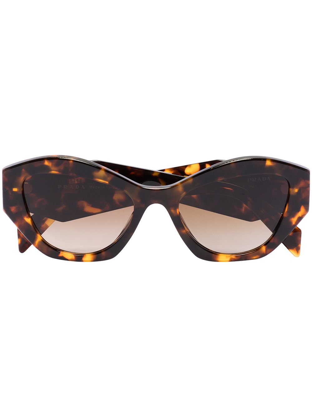 Prada Eyewear 玳瑁纹猫眼框太阳眼镜 - 褐色