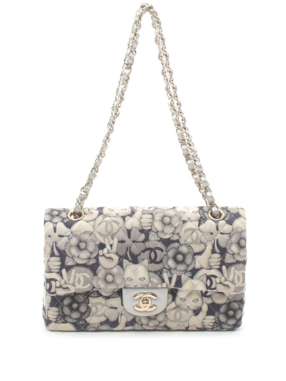 CHANEL Pre-Owned 小猫印花单肩包（2016-2017年典藏款） - 白色