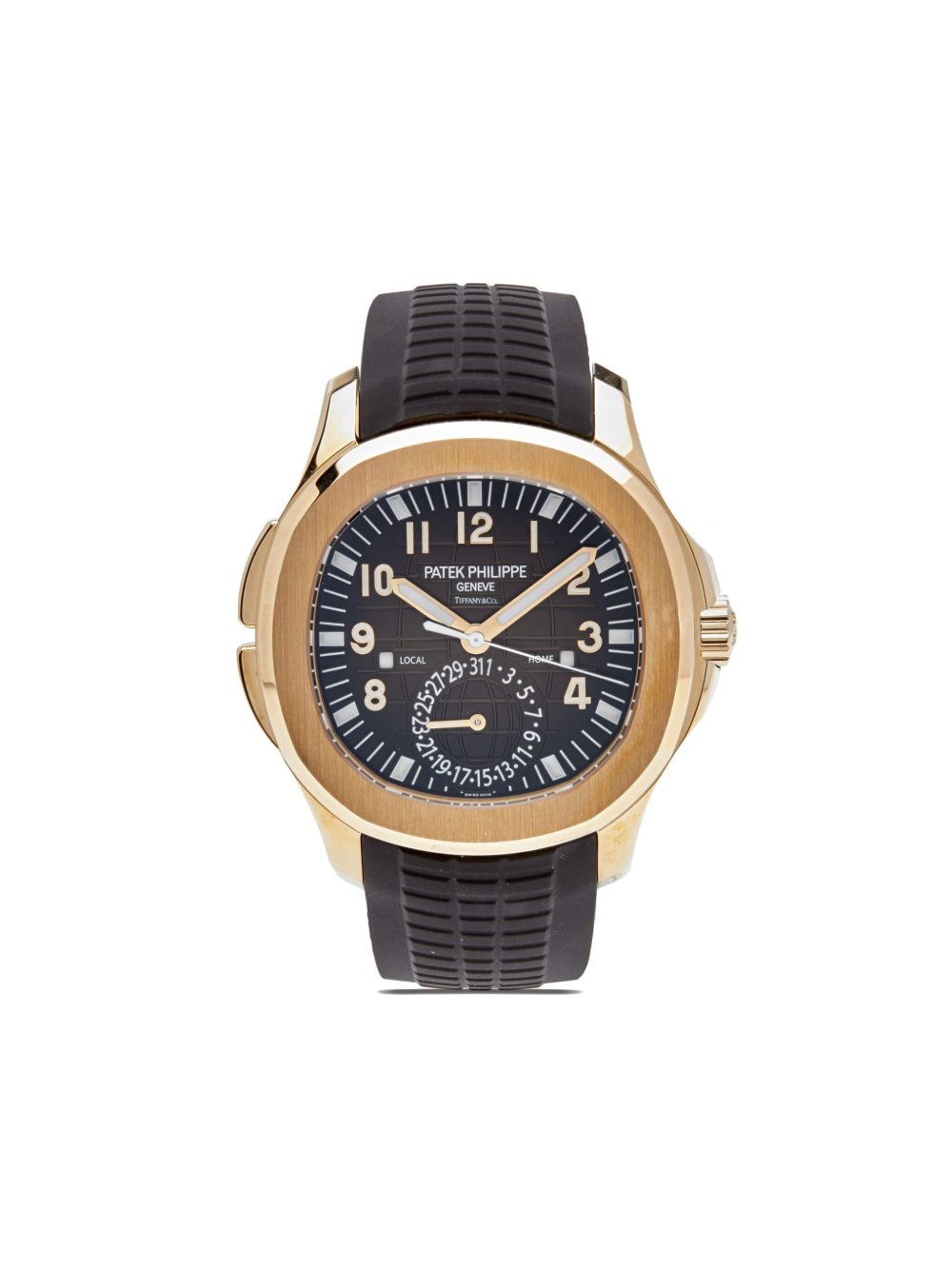 Patek Philippe Pre-Owned Aquanaut Travel Time Tiffany & Co. 40毫米腕表（2022年典藏款） - 褐色