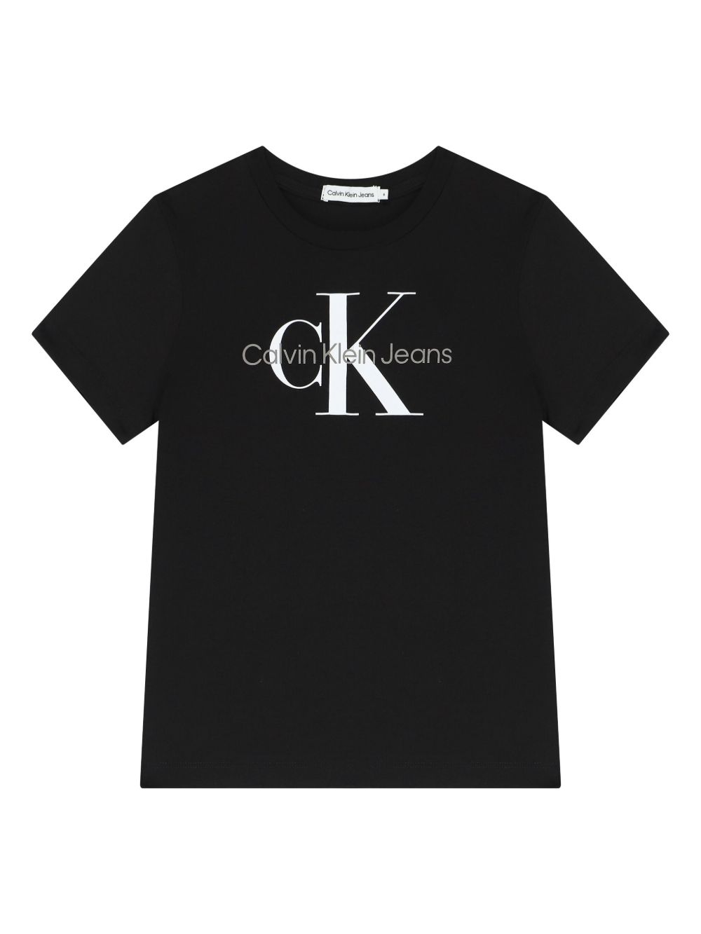 Calvin Klein Kids logo印花棉T恤 - 黑色