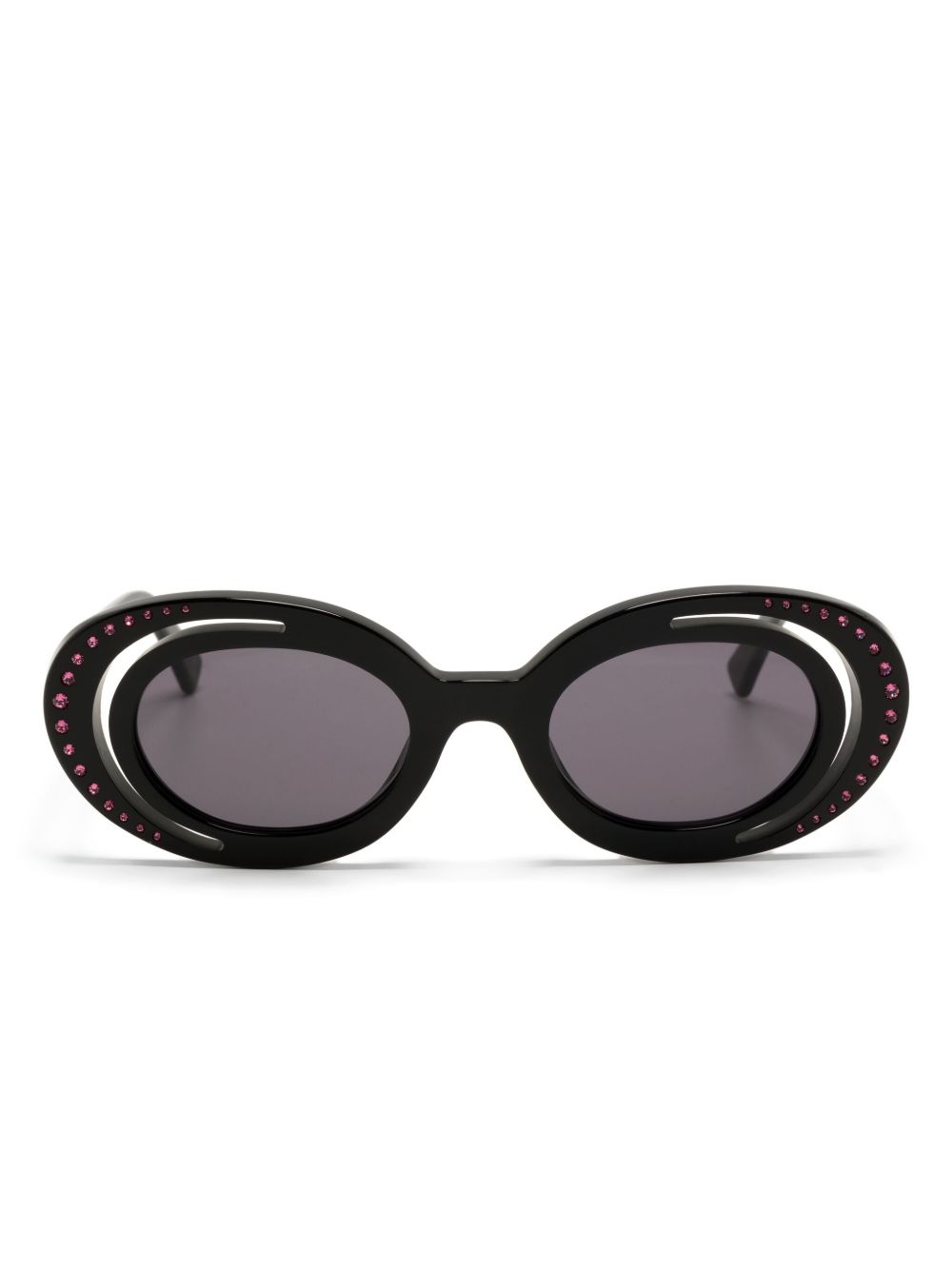 Marni Eyewear Zion Canyon 椭圆形镜框太阳眼镜 - 黑色