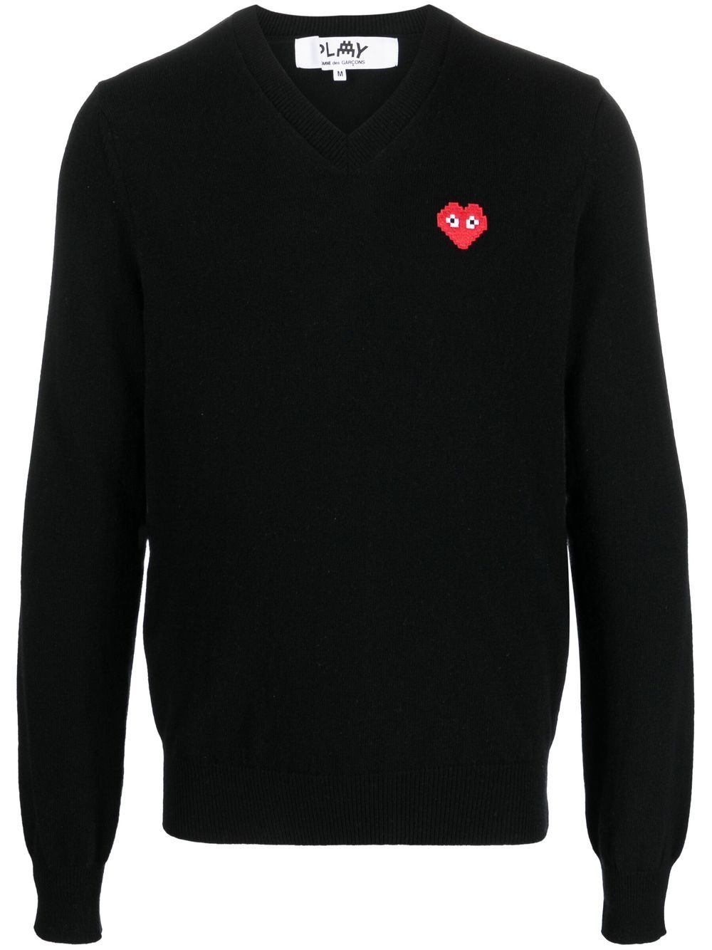 Comme Des Garçons Play V领羊毛毛衣 - 黑色