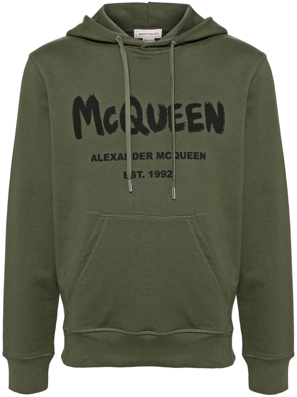 Alexander McQueen logo印花连帽衫 - 绿色